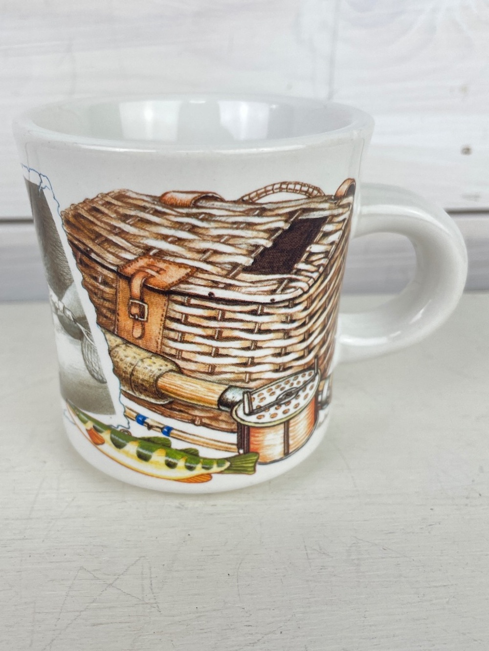Vintage 1994 Ceramic Coffee Mug Fly Fishing - Potpourri Designs Sports Nostalgia